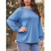 imageImily Bela Womens Plus Size Shirts Long Sleeve Dressy Casual Tops Blouses Fashion Pleated TunicsBlue