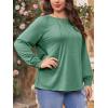 imageImily Bela Womens Plus Size Shirts Long Sleeve Dressy Casual Tops Blouses Fashion Pleated TunicsGreen