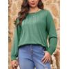 imageImily Bela Womens Plus Size Shirts Long Sleeve Dressy Casual Tops Blouses Fashion Pleated TunicsGreen