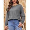 imageImily Bela Womens Plus Size Shirts Long Sleeve Dressy Casual Tops Blouses Fashion Pleated TunicsGrey