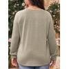 imageImily Bela Womens Plus Size Shirts Long Sleeve Dressy Casual Tops Blouses Fashion Pleated TunicsKhaki