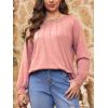 imageImily Bela Womens Plus Size Shirts Long Sleeve Dressy Casual Tops Blouses Fashion Pleated TunicsPink