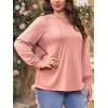 imageImily Bela Womens Plus Size Shirts Long Sleeve Dressy Casual Tops Blouses Fashion Pleated TunicsPink