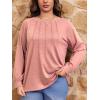 imageImily Bela Womens Plus Size Shirts Long Sleeve Dressy Casual Tops Blouses Fashion Pleated TunicsPink