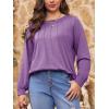 imageImily Bela Womens Plus Size Shirts Long Sleeve Dressy Casual Tops Blouses Fashion Pleated TunicsPurple