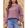 imageImily Bela Womens Plus Size Shirts Long Sleeve Dressy Casual Tops Blouses Fashion Pleated TunicsPurplered