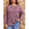 imageImily Bela Womens Plus Size Shirts Long Sleeve Dressy Casual Tops Blouses Fashion Pleated TunicsPurplered