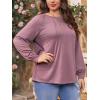imageImily Bela Womens Plus Size Shirts Long Sleeve Dressy Casual Tops Blouses Fashion Pleated TunicsPurplered