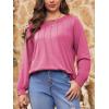 imageImily Bela Womens Plus Size Shirts Long Sleeve Dressy Casual Tops Blouses Fashion Pleated TunicsRose Red