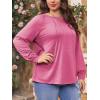 imageImily Bela Womens Plus Size Shirts Long Sleeve Dressy Casual Tops Blouses Fashion Pleated TunicsRose Red