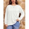 imageImily Bela Womens Plus Size Shirts Long Sleeve Dressy Casual Tops Blouses Fashion Pleated TunicsWhite