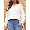 imageImily Bela Womens Plus Size Shirts Long Sleeve Dressy Casual Tops Blouses Fashion Pleated TunicsWhite