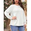 imageImily Bela Womens Plus Size Shirts Long Sleeve Dressy Casual Tops Blouses Fashion Pleated TunicsWhite