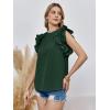 imageImily Bela Womens Ruffle Sleeve Tops Dressy Casual Summer Crew Neck Flowy Tank Top Shirts Blouses