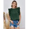 imageImily Bela Womens Ruffle Sleeve Tops Dressy Casual Summer Crew Neck Flowy Tank Top Shirts Blouses