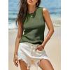 imageImily Bela Womens Sleeveless Sweater Vest Casual Crewneck Loose Fit Knit Tank Tops Lightweight Trendy Summer Ribbed PulloverArmy Green