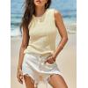 imageImily Bela Womens Sleeveless Sweater Vest Casual Crewneck Loose Fit Knit Tank Tops Lightweight Trendy Summer Ribbed PulloverBeige