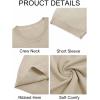 imageImily Bela Womens Summer Short Sleeve Sweater Dressy Casual Crew Neck Knit Tops Fashion Pullover ShirtsApricot