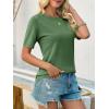 imageImily Bela Womens Summer Short Sleeve Sweater Dressy Casual Crew Neck Knit Tops Fashion Pullover ShirtsArmy Green