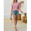 imageImily Bela Womens Summer Short Sleeve Sweater Dressy Casual Crew Neck Knit Tops Fashion Pullover ShirtsBean Paste Red