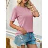 imageImily Bela Womens Summer Short Sleeve Sweater Dressy Casual Crew Neck Knit Tops Fashion Pullover ShirtsBean Paste Red
