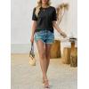 imageImily Bela Womens Summer Short Sleeve Sweater Dressy Casual Crew Neck Knit Tops Fashion Pullover ShirtsBlack