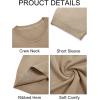 imageImily Bela Womens Summer Short Sleeve Sweater Dressy Casual Crew Neck Knit Tops Fashion Pullover ShirtsCamel Apricot