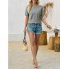 imageImily Bela Womens Summer Short Sleeve Sweater Dressy Casual Crew Neck Knit Tops Fashion Pullover ShirtsGray