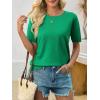 imageImily Bela Womens Summer Short Sleeve Sweater Dressy Casual Crew Neck Knit Tops Fashion Pullover ShirtsGreen