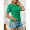 imageImily Bela Womens Summer Short Sleeve Sweater Dressy Casual Crew Neck Knit Tops Fashion Pullover ShirtsGreen