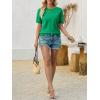 imageImily Bela Womens Summer Short Sleeve Sweater Dressy Casual Crew Neck Knit Tops Fashion Pullover ShirtsGreen