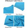 imageImily Bela Womens Summer Short Sleeve Sweater Dressy Casual Crew Neck Knit Tops Fashion Pullover ShirtsLake Blue