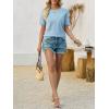 imageImily Bela Womens Summer Short Sleeve Sweater Dressy Casual Crew Neck Knit Tops Fashion Pullover ShirtsLight Blue