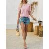 imageImily Bela Womens Summer Short Sleeve Sweater Dressy Casual Crew Neck Knit Tops Fashion Pullover ShirtsLight Pink
