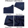 imageImily Bela Womens Summer Short Sleeve Sweater Dressy Casual Crew Neck Knit Tops Fashion Pullover ShirtsNavy Blue