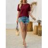 imageImily Bela Womens Summer Short Sleeve Sweater Dressy Casual Crew Neck Knit Tops Fashion Pullover ShirtsWine Red