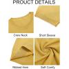 imageImily Bela Womens Summer Short Sleeve Sweater Dressy Casual Crew Neck Knit Tops Fashion Pullover ShirtsYellow