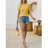 imageImily Bela Womens Summer Short Sleeve Sweater Dressy Casual Crew Neck Knit Tops Fashion Pullover ShirtsYellow