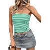 imageImily Bela Womens Summer Tube Tops Strapless No Pad Clubwear Y2K Going Out Stretchy Basic Casual Cami TopsGreen Striped