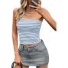 imageImily Bela Womens Summer Tube Tops Strapless No Pad Clubwear Y2K Going Out Stretchy Basic Casual Cami TopsStripedblue