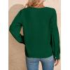imageImily Bela Womens V Neck Blouses Dressy Work Casual Long Lantern Sleeve Chiffon Shirts Tops