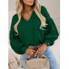 imageImily Bela Womens V Neck Blouses Dressy Work Casual Long Lantern Sleeve Chiffon Shirts Tops