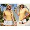 imageImily Bela Womens V Neck T Shirts Casual Puff Sleeve Loose Dressy Blouses Summer TopsDark BlueKelly Green