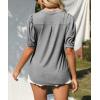 imageImily Bela Womens V Neck T Shirts Casual Puff Sleeve Loose Dressy Blouses Summer TopsLight Grey