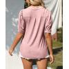 imageImily Bela Womens V Neck T Shirts Casual Puff Sleeve Loose Dressy Blouses Summer TopsLight Pink