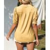 imageImily Bela Womens V Neck T Shirts Casual Puff Sleeve Loose Dressy Blouses Summer TopsYellow