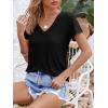 imageImily Bela Womens V Neck T Shirts Lightweight Short Sleeve Tops Casual Basic Tees Trendy Summer Tshirt Loose Fit 2025Black