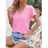 imageImily Bela Womens V Neck T Shirts Lightweight Short Sleeve Tops Casual Basic Tees Trendy Summer Tshirt Loose Fit 2025Pink