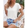 imageImily Bela Womens V Neck T Shirts Lightweight Short Sleeve Tops Casual Basic Tees Trendy Summer Tshirt Loose Fit 2025White