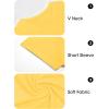 imageImily Bela Womens V Neck T Shirts Lightweight Short Sleeve Tops Casual Basic Tees Trendy Summer Tshirt Loose Fit 2025Yellow